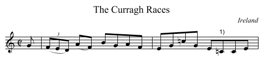 The Curragh Races - staff notation