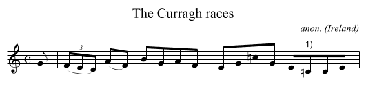 The Curragh races - staff notation