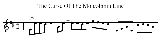 The Curse Of The Molcolbhin Line - staff notation