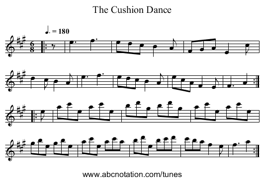 The Cushion Dance - staff notation