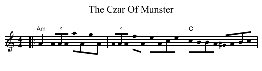 The Czar Of Munster - staff notation
