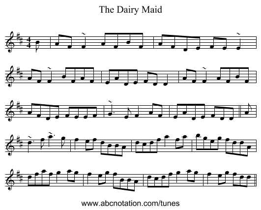 The Dairy Maid - staff notation