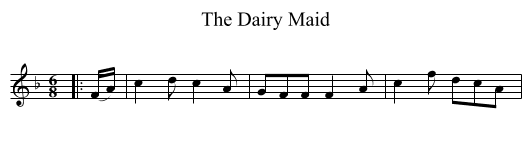 The Dairy Maid - staff notation