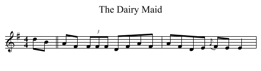 The Dairy Maid - staff notation
