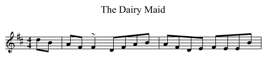 The Dairy Maid - staff notation