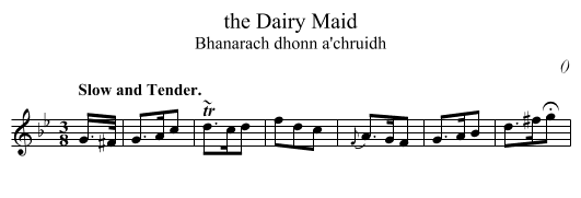 the Dairy Maid - staff notation