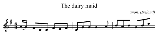 The dairy maid - staff notation