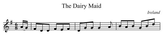The Dairy Maid - staff notation