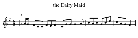 the Dairy Maid - staff notation