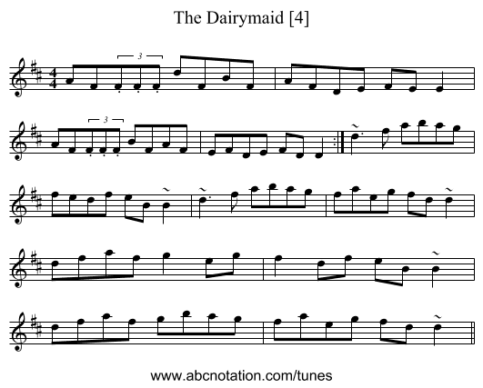 The Dairymaid [4] - staff notation