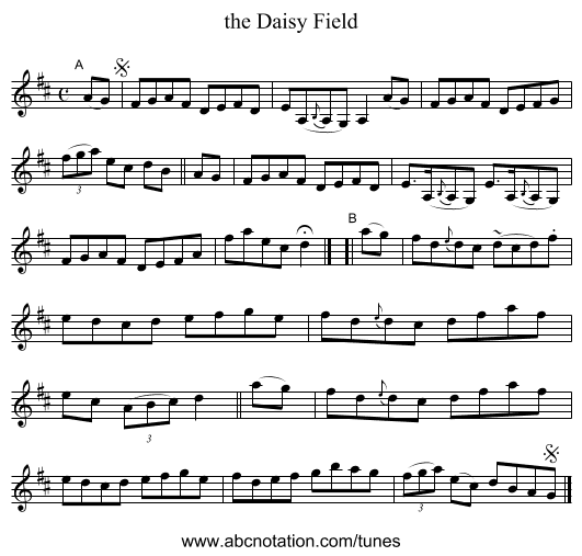 the Daisy Field - staff notation