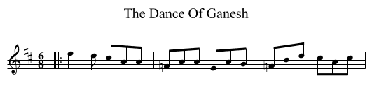 The Dance Of Ganesh - staff notation