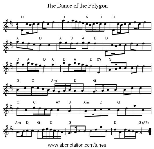 The Dance of the Polygon - staff notation