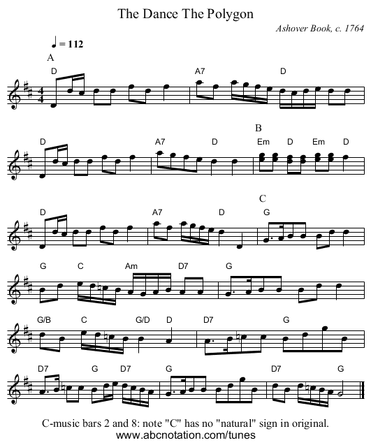 The Dance The Polygon - staff notation
