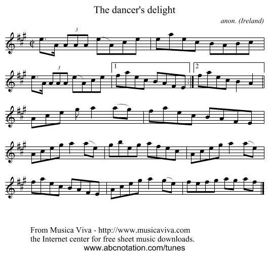 The dancer's delight - staff notation