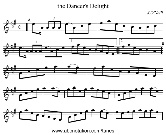 the Dancer's Delight - staff notation