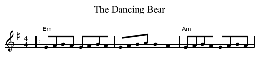The Dancing Bear - staff notation