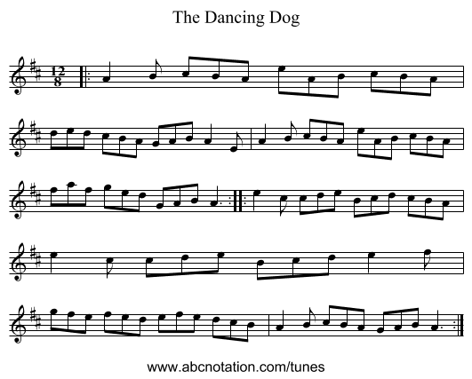 The Dancing Dog - staff notation