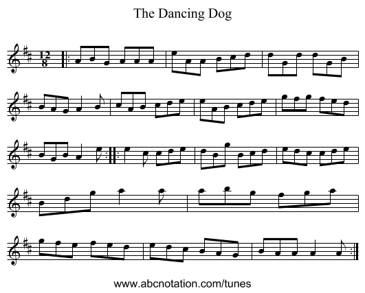The Dancing Dog - staff notation