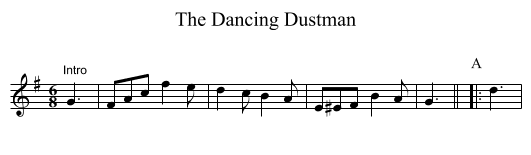 The Dancing Dustman - staff notation