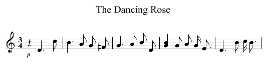 The Dancing Rose - staff notation