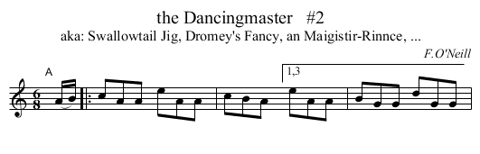 the Dancingmaster   #2 - staff notation