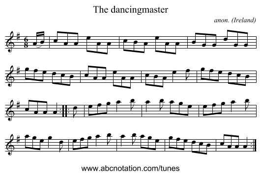 The dancingmaster - staff notation
