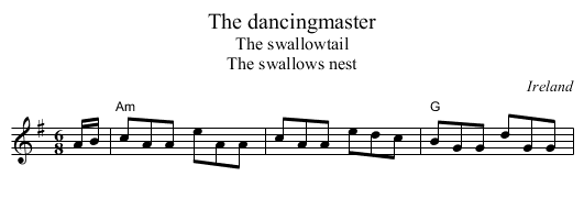 The dancingmaster - staff notation