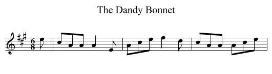 The Dandy Bonnet - staff notation