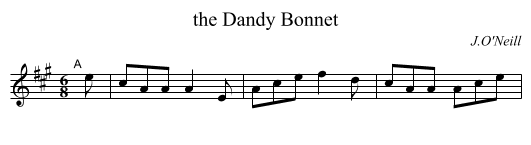 the Dandy Bonnet - staff notation