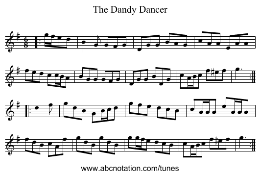 The Dandy Dancer - staff notation