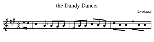 the Dandy Dancer - staff notation