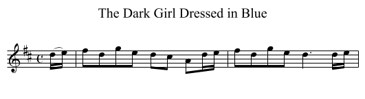 The Dark Girl Dressed in Blue - staff notation