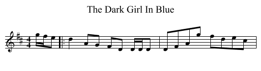 The Dark Girl In Blue - staff notation