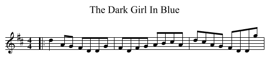 The Dark Girl In Blue - staff notation