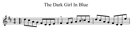 The Dark Girl In Blue - staff notation