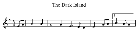 The Dark Island - staff notation