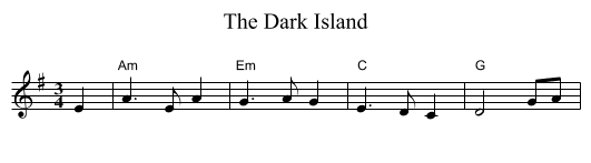 The Dark Island - staff notation