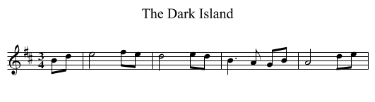 The Dark Island - staff notation