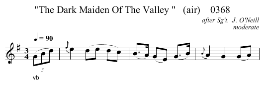 The Dark Maiden Of The Valley    (air)    0368 - staff notation