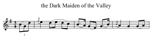 the Dark Maiden of the Valley - staff notation
