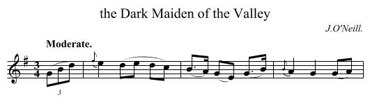the Dark Maiden of the Valley - staff notation