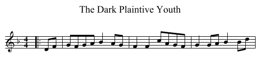 The Dark Plaintive Youth - staff notation