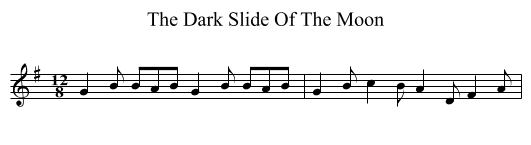 The Dark Slide Of The Moon - staff notation