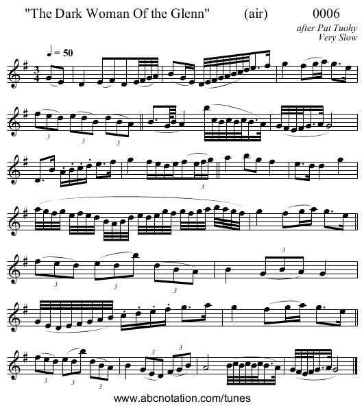 The Dark Woman Of the Glenn          (air)             0006 - staff notation