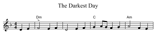 The Darkest Day - staff notation