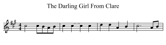 The Darling Girl From Clare - staff notation