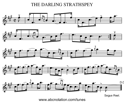 THE DARLING STRATHSPEY - staff notation