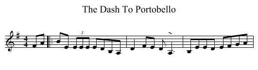 The Dash To Portobello - staff notation