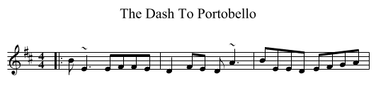 The Dash To Portobello - staff notation